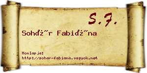 Sohár Fabiána névjegykártya